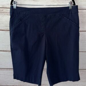 Coral Bay Women’s Navy Blue Bermuda Shorts – Size 16 Summer Casual Office School